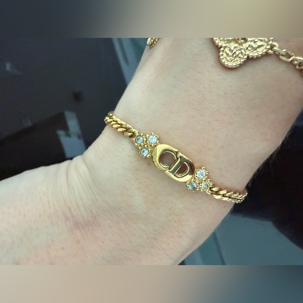 LOT 2091 18K gold plated Christian Dior vintage bracelet for SMALL wrist - Picture 8 of 8